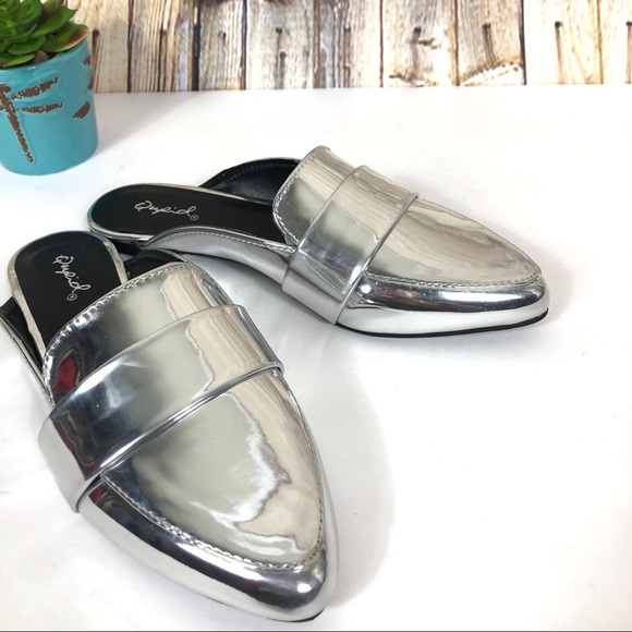 NEW Qupid Swirl Metallic loafer slides Sz 5.5 - Picture 6 of 8